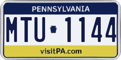 PA license plate MTU1144