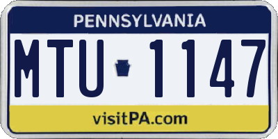 PA license plate MTU1147