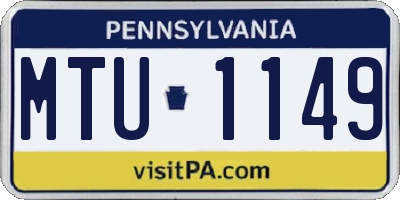 PA license plate MTU1149