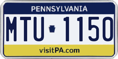 PA license plate MTU1150