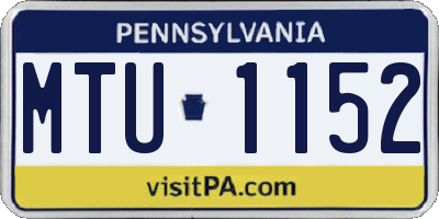 PA license plate MTU1152