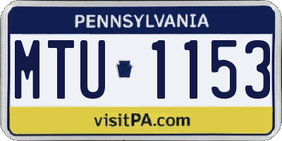 PA license plate MTU1153