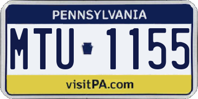PA license plate MTU1155