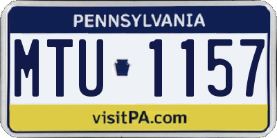 PA license plate MTU1157
