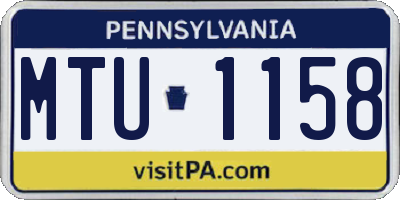 PA license plate MTU1158