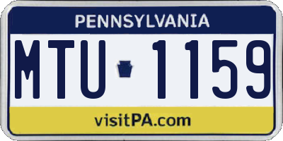 PA license plate MTU1159