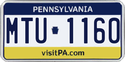 PA license plate MTU1160