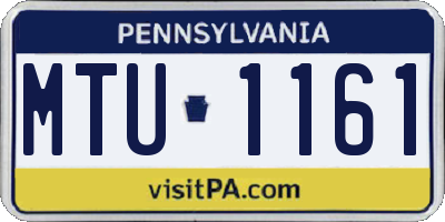 PA license plate MTU1161