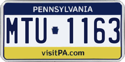 PA license plate MTU1163