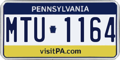 PA license plate MTU1164