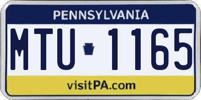 PA license plate MTU1165