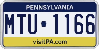 PA license plate MTU1166