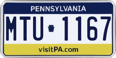 PA license plate MTU1167