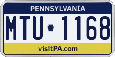 PA license plate MTU1168