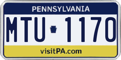 PA license plate MTU1170