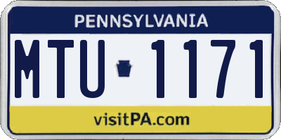 PA license plate MTU1171