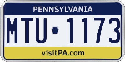 PA license plate MTU1173