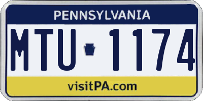 PA license plate MTU1174