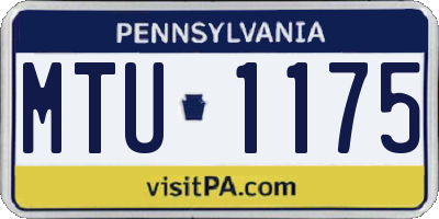 PA license plate MTU1175