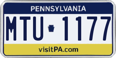 PA license plate MTU1177