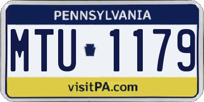 PA license plate MTU1179
