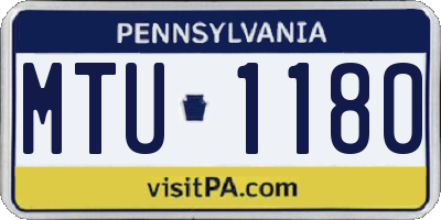PA license plate MTU1180