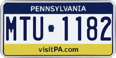 PA license plate MTU1182