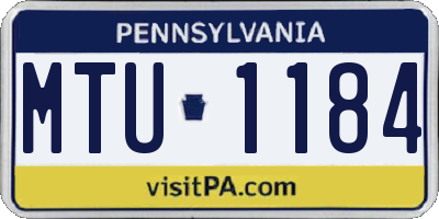PA license plate MTU1184