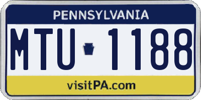 PA license plate MTU1188