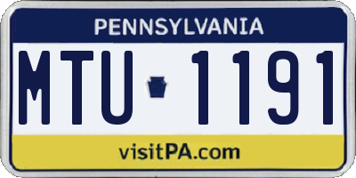 PA license plate MTU1191