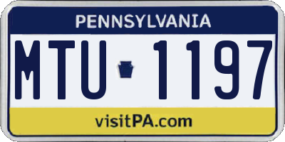 PA license plate MTU1197