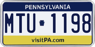 PA license plate MTU1198