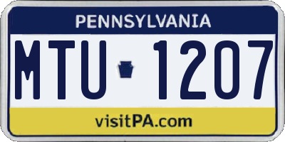 PA license plate MTU1207