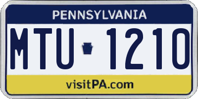 PA license plate MTU1210