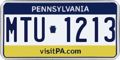 PA license plate MTU1213