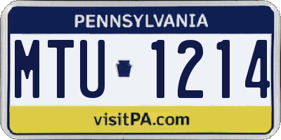 PA license plate MTU1214