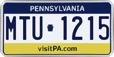 PA license plate MTU1215
