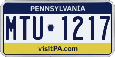 PA license plate MTU1217