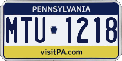 PA license plate MTU1218