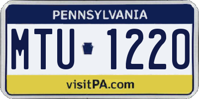PA license plate MTU1220