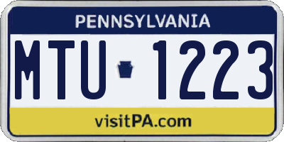 PA license plate MTU1223