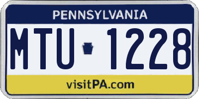 PA license plate MTU1228