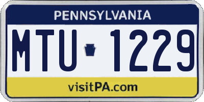 PA license plate MTU1229