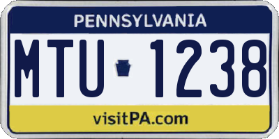 PA license plate MTU1238