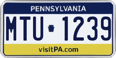 PA license plate MTU1239