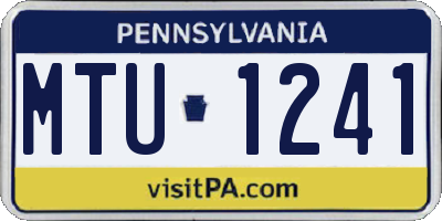 PA license plate MTU1241