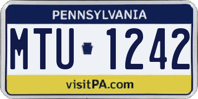 PA license plate MTU1242