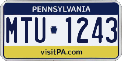 PA license plate MTU1243