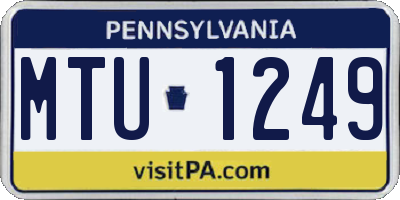 PA license plate MTU1249