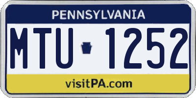 PA license plate MTU1252